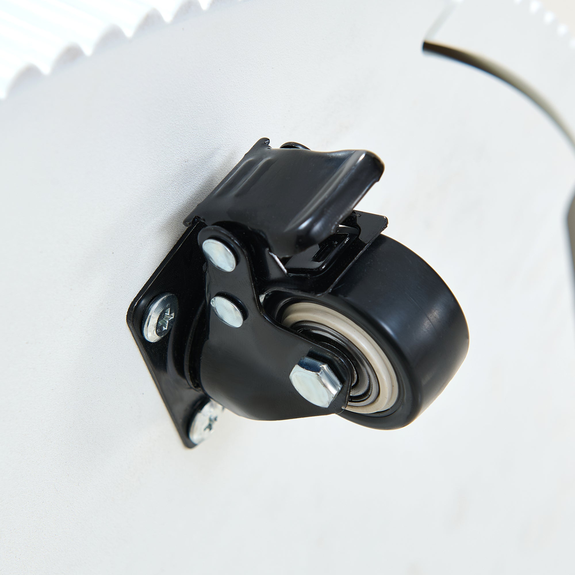 Modern Round Movable Coffee Table with Casters, 2 Drawers, Marble Pattern Sintered Stone Top, White, 29.5' Coffee Table