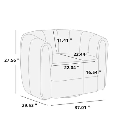Swivel Accent Barrel Chair, Modern Round Armchairs with Upholstered, Comfy Swivel Accent Chair for Living Room Accent Chair