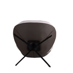 360° Swivel Accent Chair, Modern Chenille Lounge Chair with Faux Leather and Black Metal Base Frame, Comfortable Reading Chair for Small Spaces, Living Room, Bedroom, Reading Corner, Office (White)