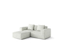 modular sofa can be converted into an oversized sofa bed Free conversion sofa set flexible configuration, soft corduroy cloud velvet fabric two person combination with footrest -white