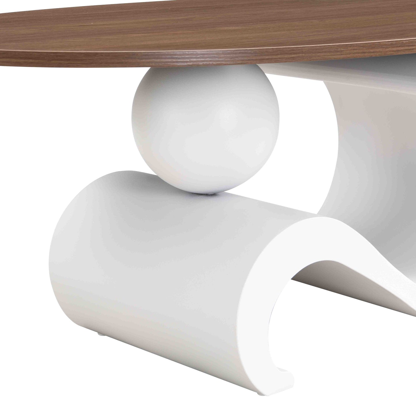 White Nesting Coffee Table Set of 2, Oral and Round Coffee Table Set, Table for Living Room, Large 47.24'', Small 19.69''