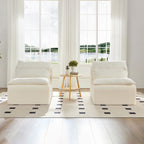 Accent Armless Chair Lazy Floor Seating, Leisure Accent Single Couch with Backrest Fireside Chair Sofa Lounger for Living Room, Bedroom, Office, Single Seat, WHITE