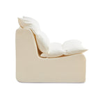 Accent Armless Chair Lazy Floor Seating, Leisure Accent Single Couch with Backrest Fireside Chair Sofa Lounger for Living Room, Bedroom, Office, Single Seat, WHITE