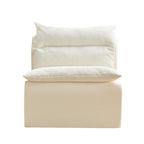 Accent Armless Chair Lazy Floor Seating, Leisure Accent Single Couch with Backrest Fireside Chair Sofa Lounger for Living Room, Bedroom, Office, Single Seat, WHITE