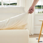 Accent Armless Chair Lazy Floor Seating, Leisure Accent Single Couch with Backrest Fireside Chair Sofa Lounger for Living Room, Bedroom, Office, Single Seat, WHITE