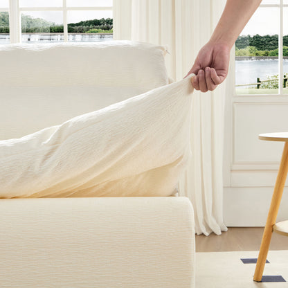 Accent Armless Chair Lazy Floor Seating, Leisure Accent Single Couch with Backrest Fireside Chair Sofa Lounger for Living Room, Bedroom, Office, Single Seat, WHITE