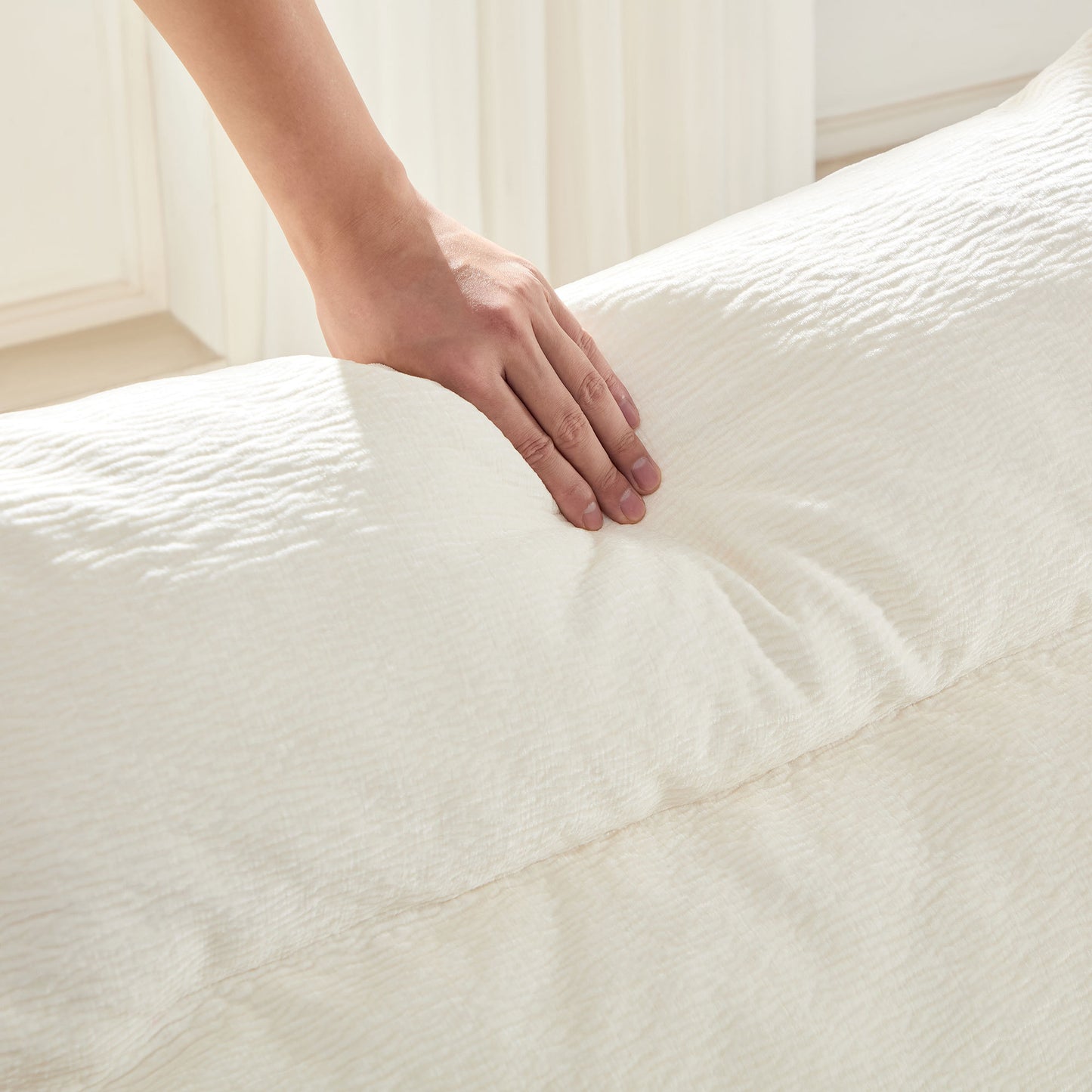 Accent Armless Chair Lazy Floor Seating, Leisure Accent Single Couch with Backrest Fireside Chair Sofa Lounger for Living Room, Bedroom, Office, Single Seat, WHITE