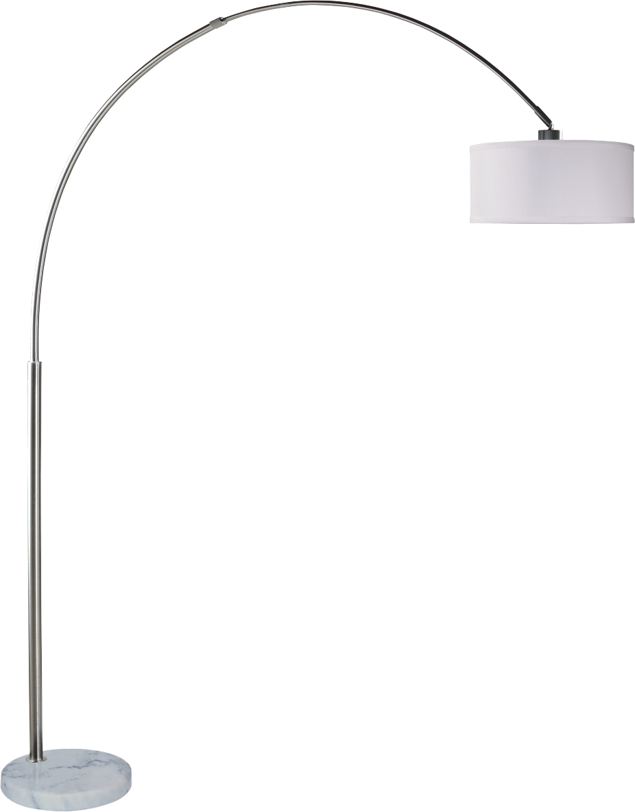 81H WHITE SINGLE ARCH WITH MARBLE BASE FLOOR LAMP (1PC/CTN) (2.75/46.20)