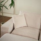 Modern U Shaped 6-seat Sectional Sofa Couch with one Ottoman and three toss pillows ,Modular Sofa for Living Room,Corduroy sofa