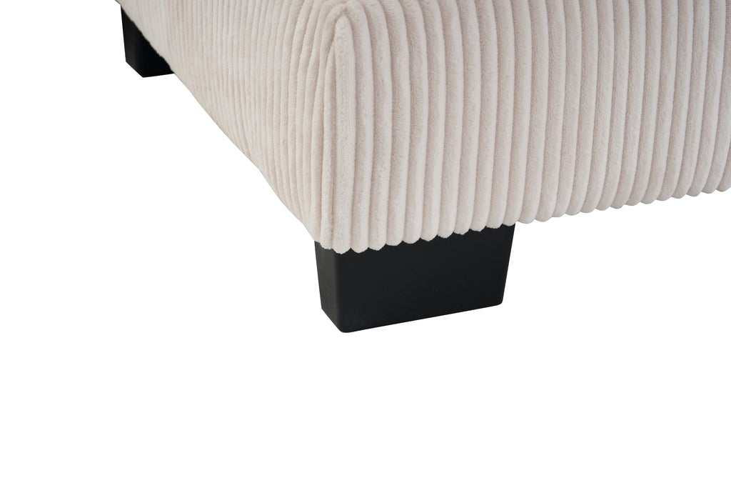 Modern U Shaped 6-seat Sectional Sofa Couch with one Ottoman and three toss pillows ,Modular Sofa for Living Room,Corduroy sofa