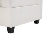 90' U-shaped Sectional Sofa Modular Sofa Couch with a Movable Ottoman , a Coffee Table with Hidden Charging Devices for Living Room, White