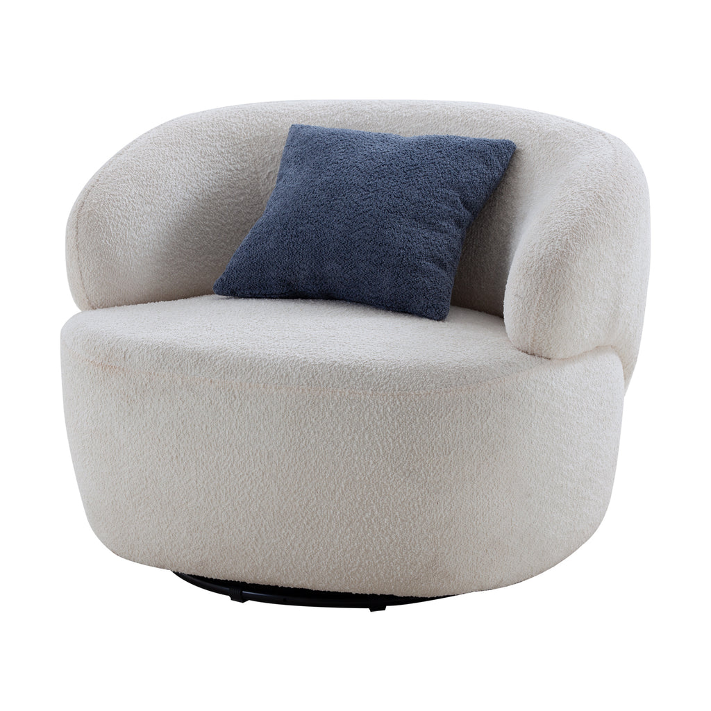 Swivel Barrel Chair Living Room, Single Chair for Small Space Comfy Round Sofa Chair Boucle Accent Chair Circle Sherpa, Arm Chair Reading Room Chair Lounge Chair Bedroom Club