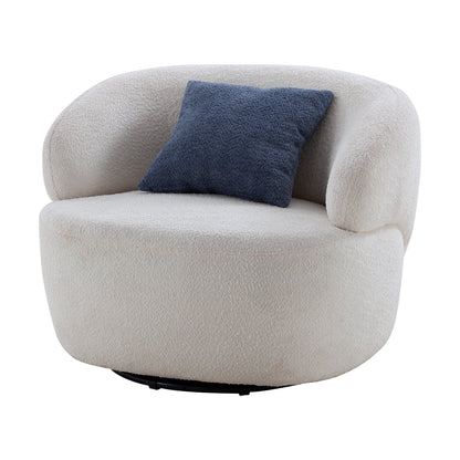 Swivel Barrel Chair Living Room, Single Chair for Small Space Comfy Round Sofa Chair Boucle Accent Chair Circle Sherpa, Arm Chair Reading Room Chair Lounge Chair Bedroom Club