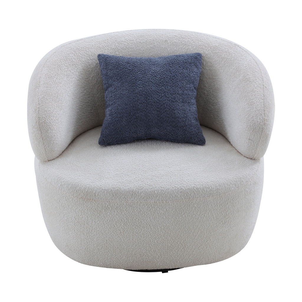 Swivel Barrel Chair Living Room, Single Chair for Small Space Comfy Round Sofa Chair Boucle Accent Chair Circle Sherpa, Arm Chair Reading Room Chair Lounge Chair Bedroom Club