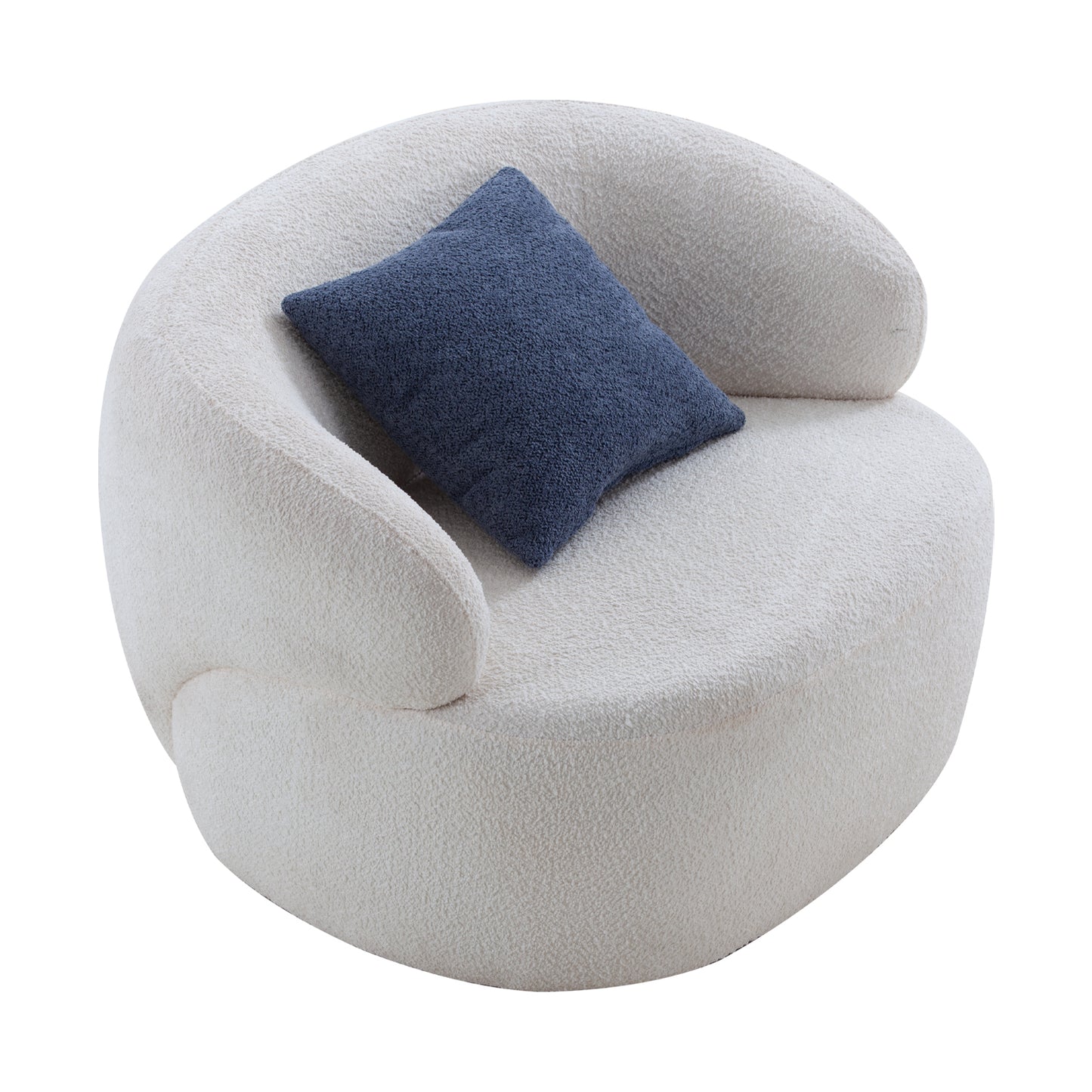 Swivel Barrel Chair Living Room, Single Chair for Small Space Comfy Round Sofa Chair Boucle Accent Chair Circle Sherpa, Arm Chair Reading Room Chair Lounge Chair Bedroom Club