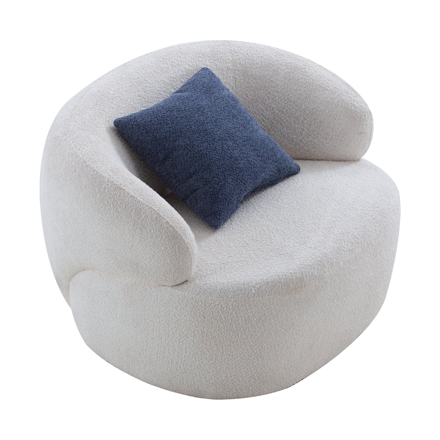 Swivel Barrel Chair Living Room, Single Chair for Small Space Comfy Round Sofa Chair Boucle Accent Chair Circle Sherpa, Arm Chair Reading Room Chair Lounge Chair Bedroom Club