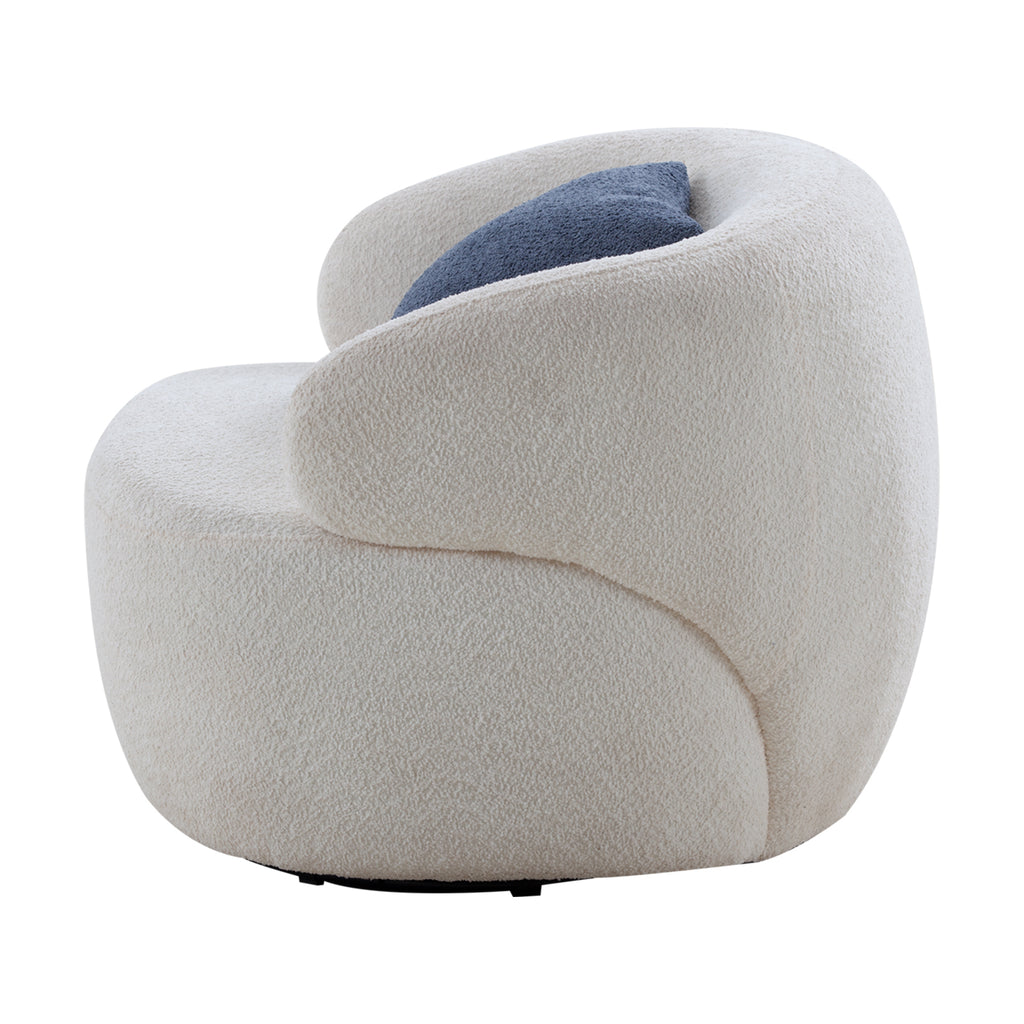 Swivel Barrel Chair Living Room, Single Chair for Small Space Comfy Round Sofa Chair Boucle Accent Chair Circle Sherpa, Arm Chair Reading Room Chair Lounge Chair Bedroom Club