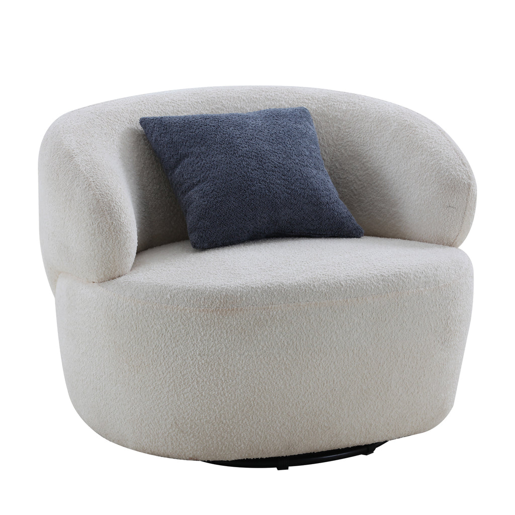 Swivel Barrel Chair Living Room, Single Chair for Small Space Comfy Round Sofa Chair Boucle Accent Chair Circle Sherpa, Arm Chair Reading Room Chair Lounge Chair Bedroom Club