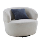 Swivel Barrel Chair Living Room, Single Chair for Small Space Comfy Round Sofa Chair Boucle Accent Chair Circle Sherpa, Arm Chair Reading Room Chair Lounge Chair Bedroom Club