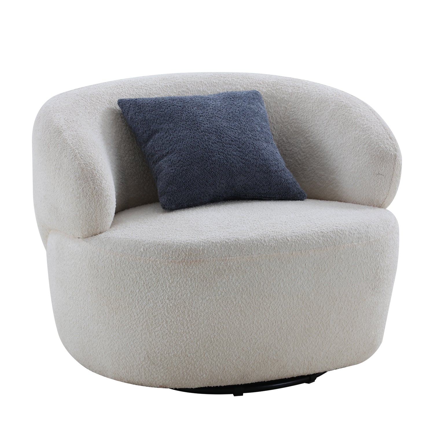 Swivel Barrel Chair Living Room, Single Chair for Small Space Comfy Round Sofa Chair Boucle Accent Chair Circle Sherpa, Arm Chair Reading Room Chair Lounge Chair Bedroom Club