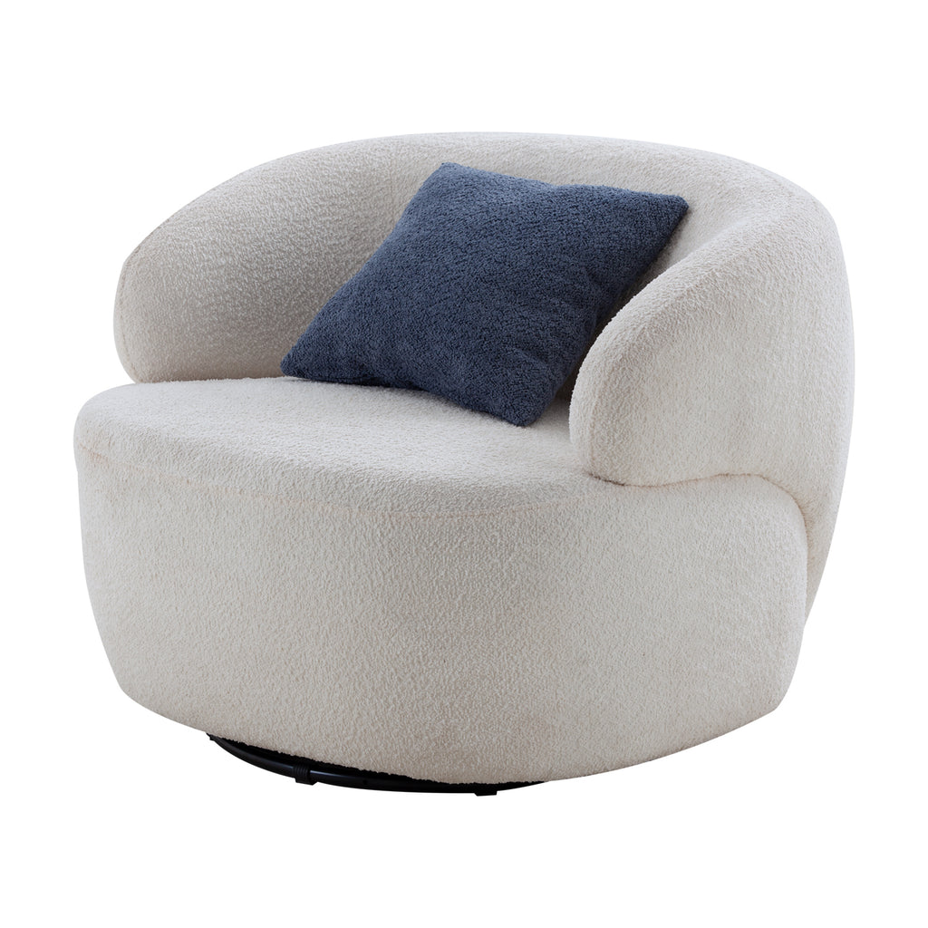 Swivel Barrel Chair Living Room, Single Chair for Small Space Comfy Round Sofa Chair Boucle Accent Chair Circle Sherpa, Arm Chair Reading Room Chair Lounge Chair Bedroom Club