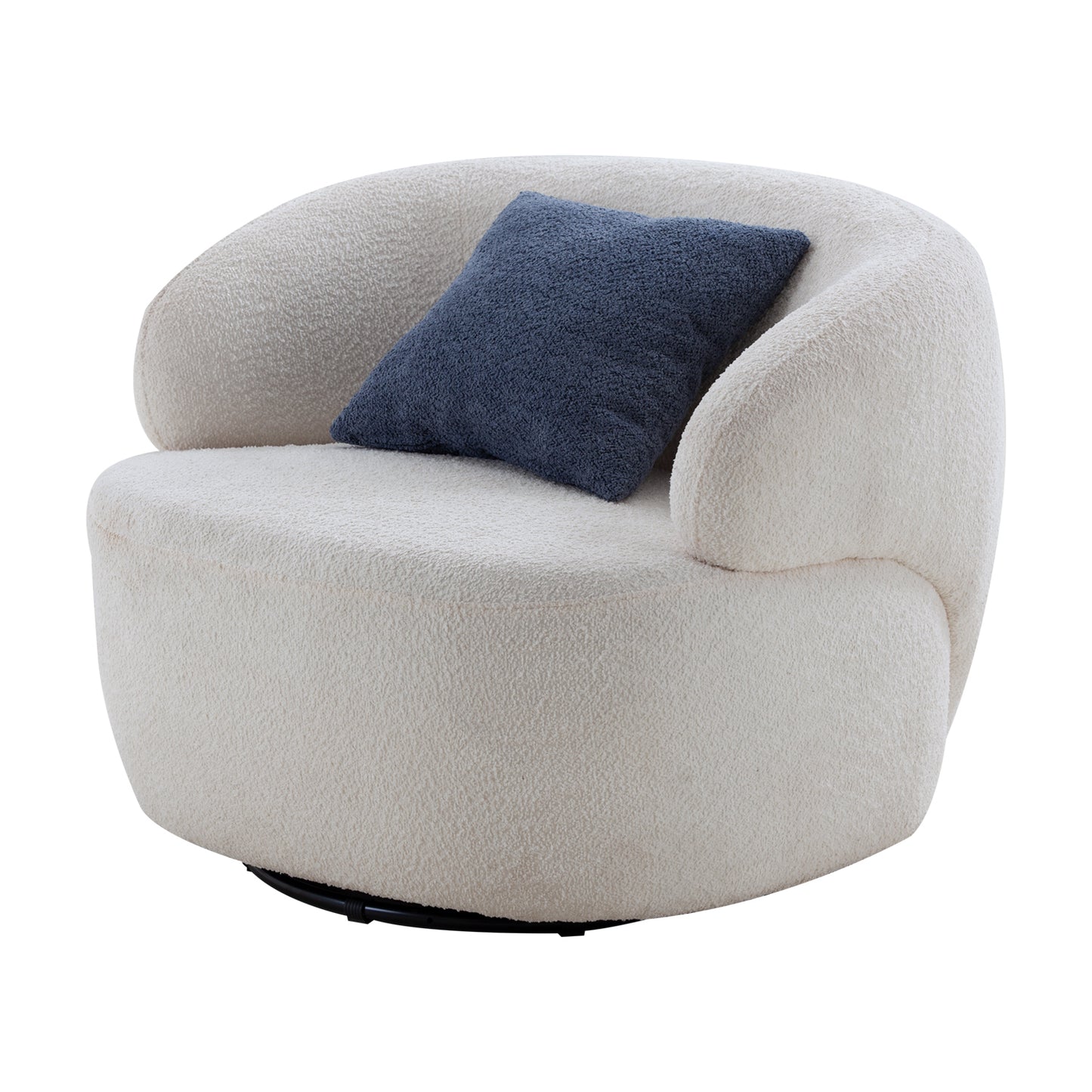 Swivel Barrel Chair Living Room, Single Chair for Small Space Comfy Round Sofa Chair Boucle Accent Chair Circle Sherpa, Arm Chair Reading Room Chair Lounge Chair Bedroom Club