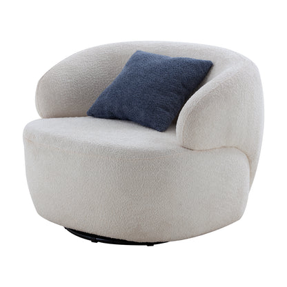 Swivel Barrel Chair Living Room, Single Chair for Small Space Comfy Round Sofa Chair Boucle Accent Chair Circle Sherpa, Arm Chair Reading Room Chair Lounge Chair Bedroom Club