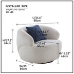 Swivel Barrel Chair Living Room, Single Chair for Small Space Comfy Round Sofa Chair Boucle Accent Chair Circle Sherpa, Arm Chair Reading Room Chair Lounge Chair Bedroom Club