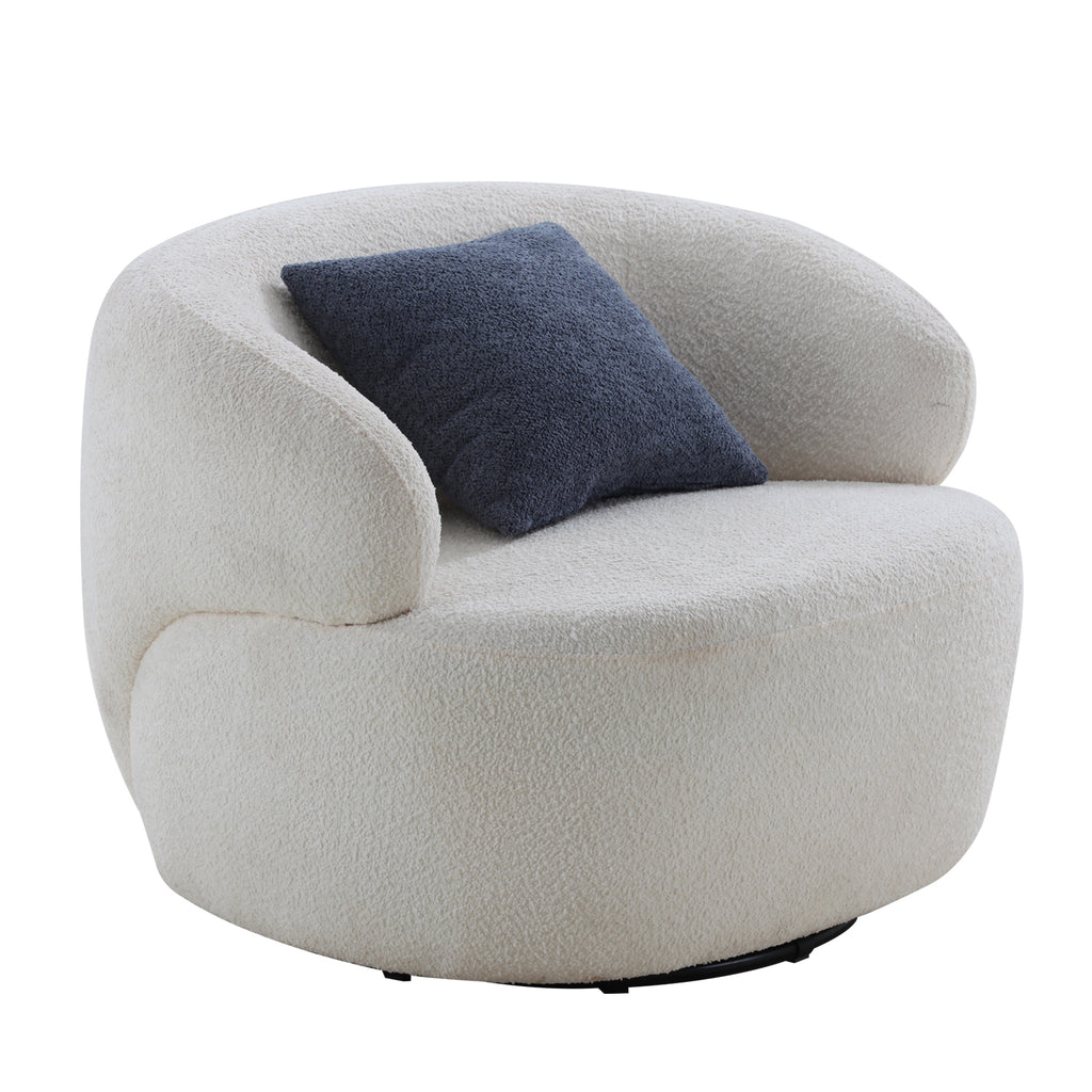 Swivel Barrel Chair Living Room, Single Chair for Small Space Comfy Round Sofa Chair Boucle Accent Chair Circle Sherpa, Arm Chair Reading Room Chair Lounge Chair Bedroom Club