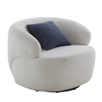 Swivel Barrel Chair Living Room, Single Chair for Small Space Comfy Round Sofa Chair Boucle Accent Chair Circle Sherpa, Arm Chair Reading Room Chair Lounge Chair Bedroom Club