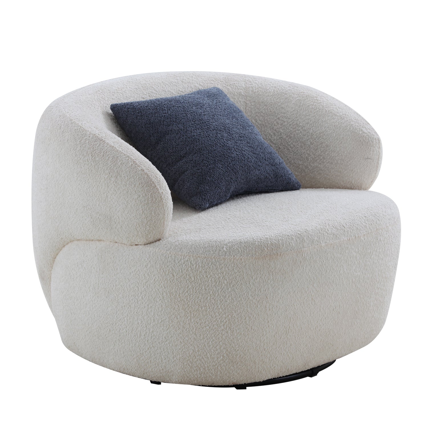 Swivel Barrel Chair Living Room, Single Chair for Small Space Comfy Round Sofa Chair Boucle Accent Chair Circle Sherpa, Arm Chair Reading Room Chair Lounge Chair Bedroom Club