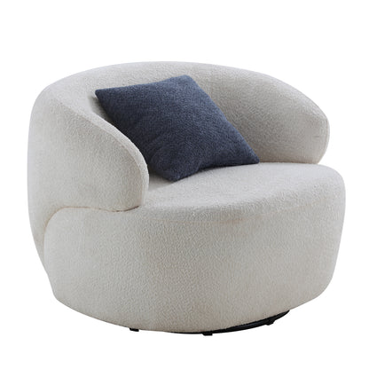 Swivel Barrel Chair Living Room, Single Chair for Small Space Comfy Round Sofa Chair Boucle Accent Chair Circle Sherpa, Arm Chair Reading Room Chair Lounge Chair Bedroom Club