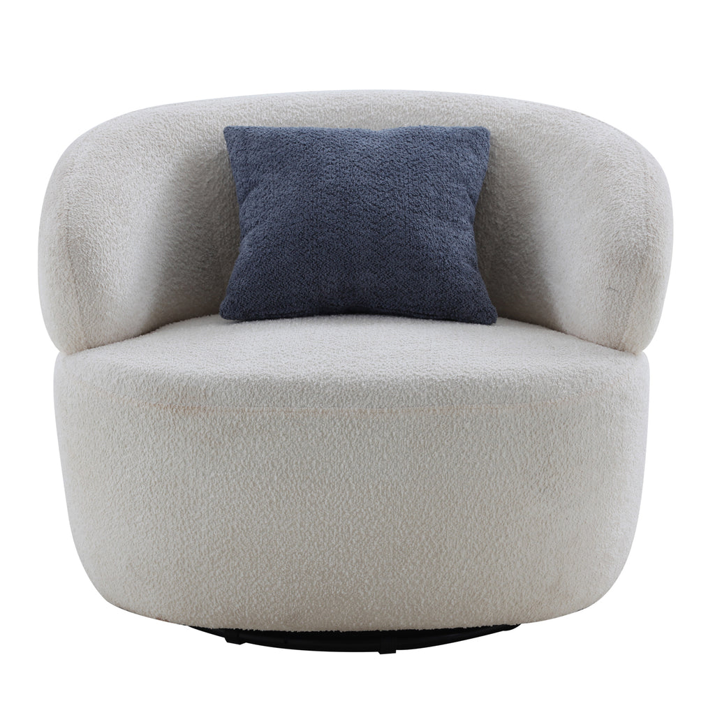 Swivel Barrel Chair Living Room, Single Chair for Small Space Comfy Round Sofa Chair Boucle Accent Chair Circle Sherpa, Arm Chair Reading Room Chair Lounge Chair Bedroom Club