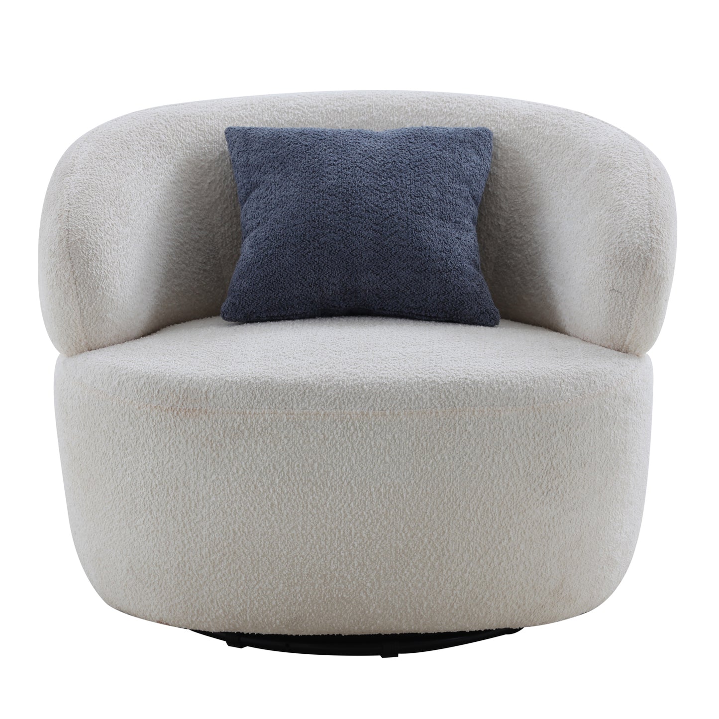 Swivel Barrel Chair Living Room, Single Chair for Small Space Comfy Round Sofa Chair Boucle Accent Chair Circle Sherpa, Arm Chair Reading Room Chair Lounge Chair Bedroom Club