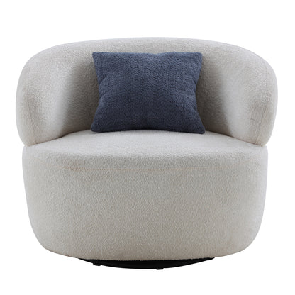 Swivel Barrel Chair Living Room, Single Chair for Small Space Comfy Round Sofa Chair Boucle Accent Chair Circle Sherpa, Arm Chair Reading Room Chair Lounge Chair Bedroom Club
