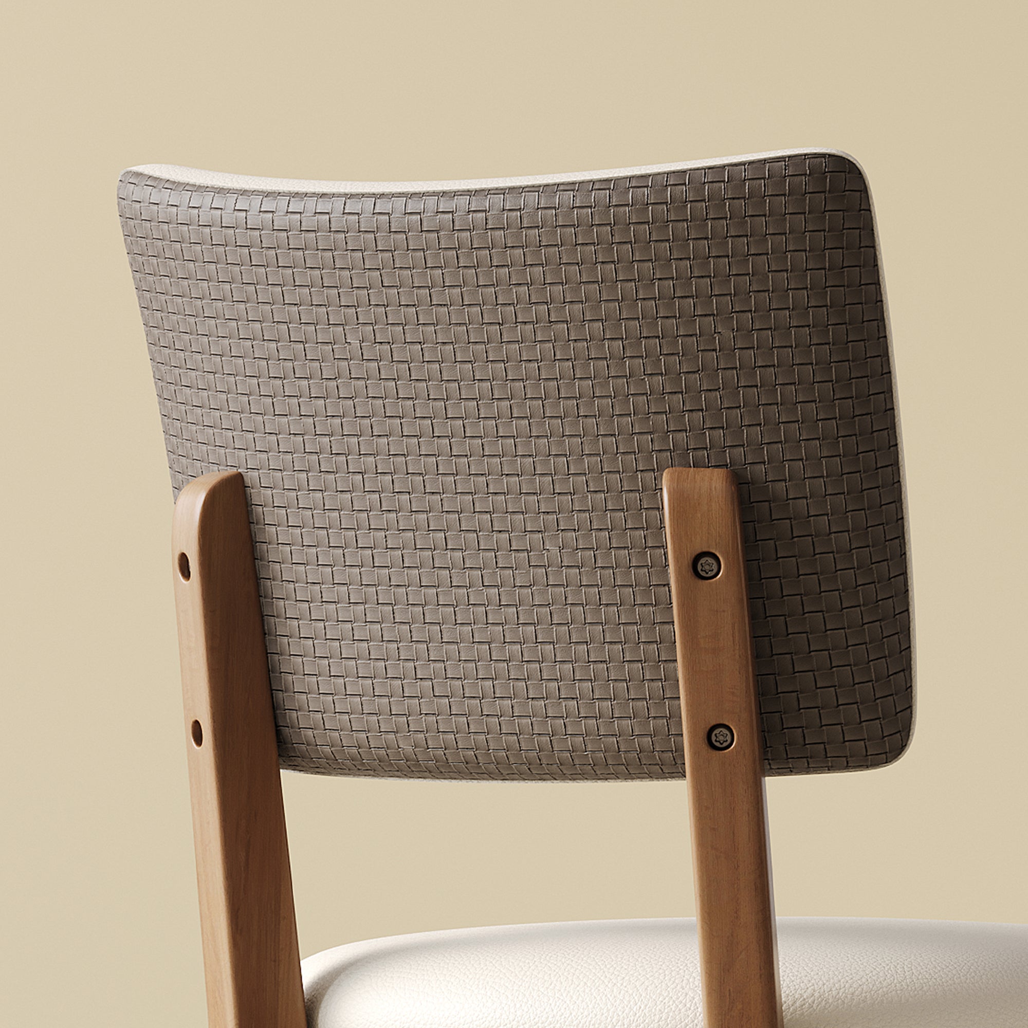 Solid wood dining chair set of 2 pieces, medieval modern wooden-legged dining chair, suitable for dining room, kitchen and living room, comfortable and durable(White + Walnut color)