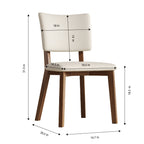 Solid wood dining chair set of 2 pieces, medieval modern wooden-legged dining chair, suitable for dining room, kitchen and living room, comfortable and durable(White + Walnut color)