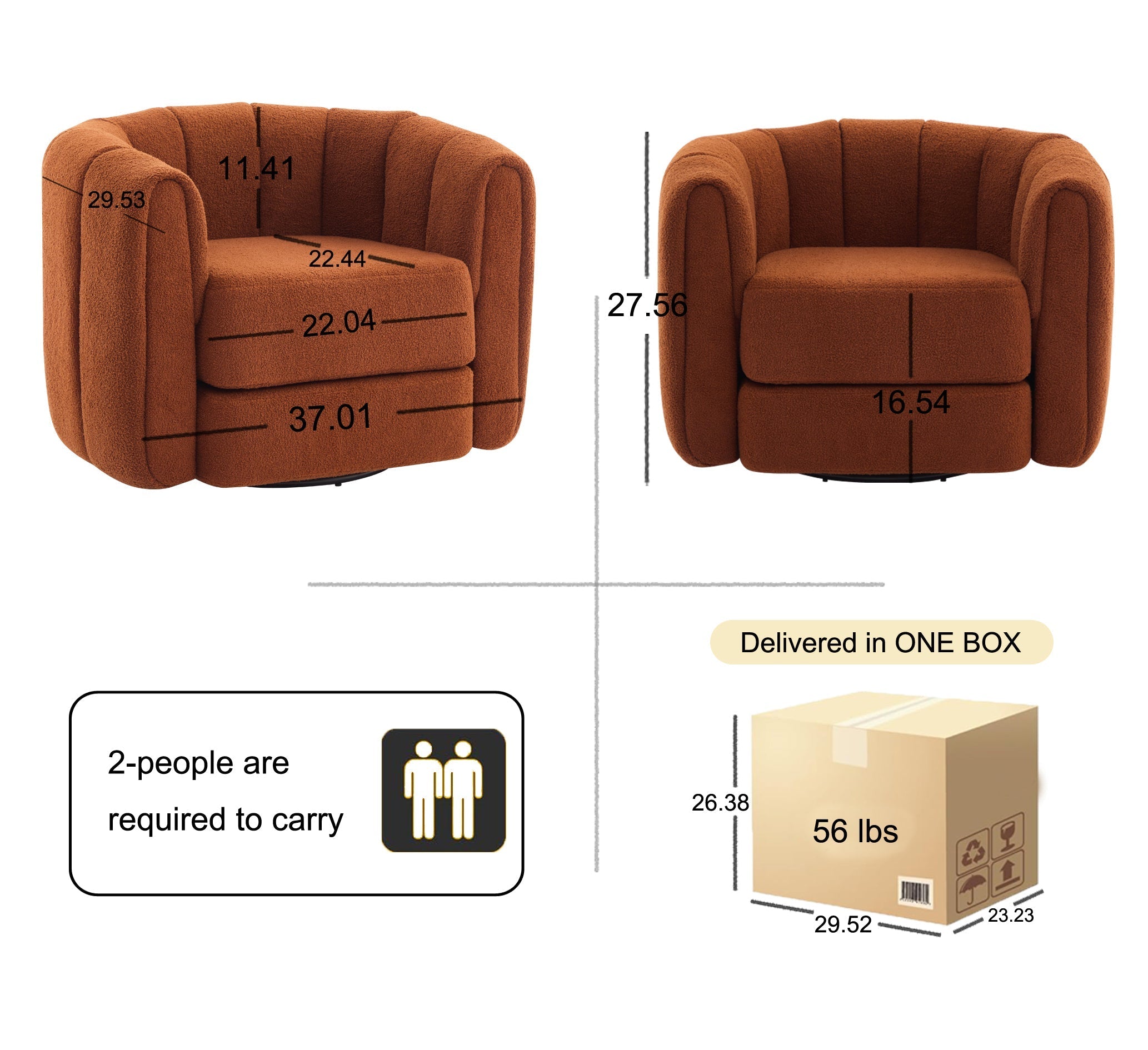 Swivel Accent Chair for Living Room, Wide Upholstered Teddy Sofa Chair, Cozy & Soft Swivel Accent Chair