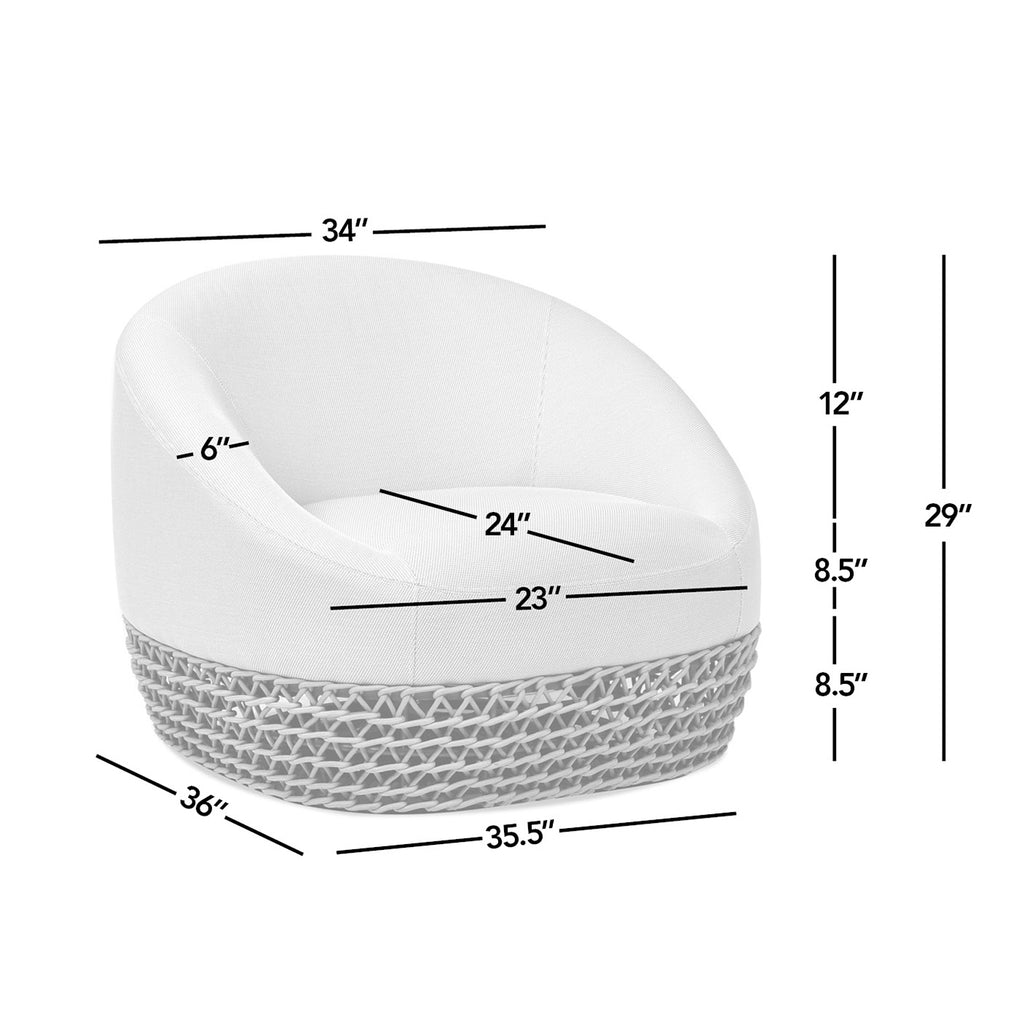 Willow 35.5' Upholstered Woven Patio Deep Seating Armchair, Golden Brown Wicker Frame, Wheat Beige