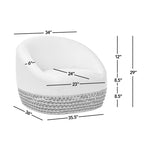 Willow 35.5' Upholstered Woven Patio Deep Seating Armchair, Golden Brown Wicker Frame, Wheat Beige