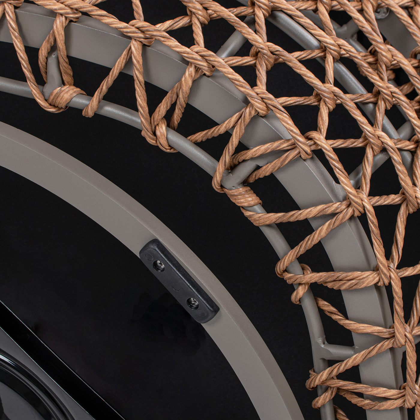 Willow 35.5' Upholstered Woven Patio Deep Seating Armchair, Golden Brown Wicker Frame, Wheat Beige