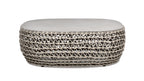 Willow 40.5' Oval Woven Patio Coffee Table, Light Beige Olefin - Groovy Boardz