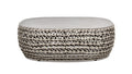 Willow 40.5' Oval Woven Patio Coffee Table, Light Beige Olefin - Groovy Boardz