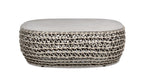 Willow 40.5' Oval Woven Patio Coffee Table, Light Beige Olefin - Groovy Boardz