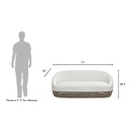 Willow 71' Upholstered Woven Patio Deep Seating Sofa, Wheat Beige Axroma Olefin