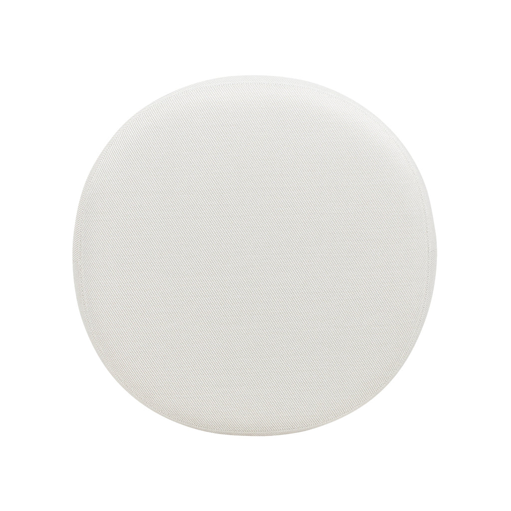 Willow 25' Round Upholstered Woven Patio Ottoman, Golden Brown Wicker Frame, Wheat Beige