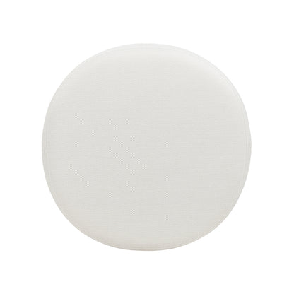 Willow 25' Round Upholstered Woven Patio Ottoman, Golden Brown Wicker Frame, Wheat Beige