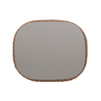 Willow 40.5' Oval Woven Patio Coffee Table, Golden Brown Wicker Frame, Wheat Beige