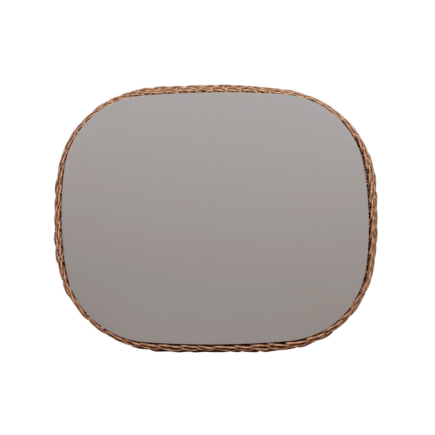 Willow 40.5' Oval Woven Patio Coffee Table, Golden Brown Wicker Frame, Wheat Beige