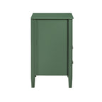 Winston 2-Drawer Storage Nightstand in Vintage Green with Brushed Gold Knobs and Fluted Tapered Legs